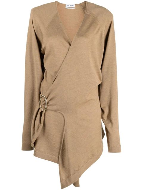The Attico Hurely wrap minidress - Brown - zdjęcie produktu nr 1
