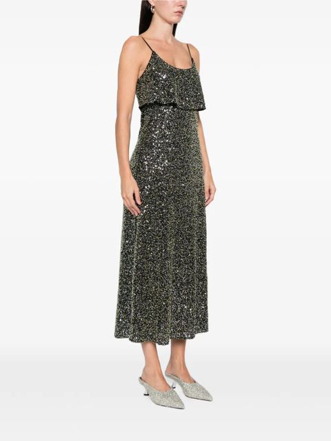 Rabanne sequin-layered midi dress - Black