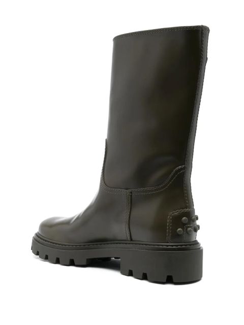 Tod's buckle-detail leather boots - Green