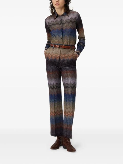 Missoni zigzag-pattern glitter-effect trousers - Grey - zdjęcie produktu nr 2