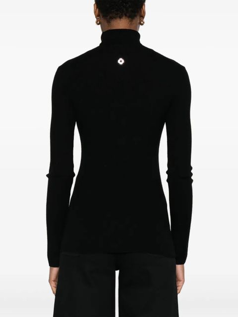 Maje ribbed high-neck top - Black