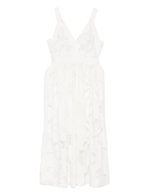 SANDRO floral V-neck midi dress - White - zdjęcie produktu nr 1