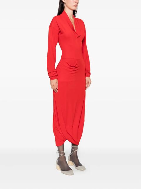 LEMAIRE cowl-neck pocket dress - Red