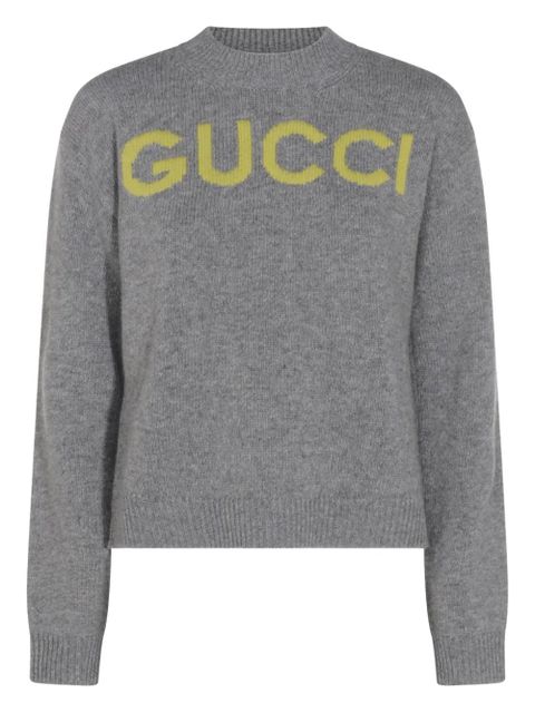 Gucci intarsia-knit logo sweater - Grey - zdjęcie produktu nr 1