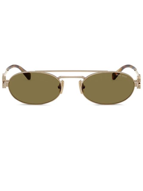 Miu Miu Eyewear oval-frame sunglasses - Gold - zdjęcie produktu nr 1
