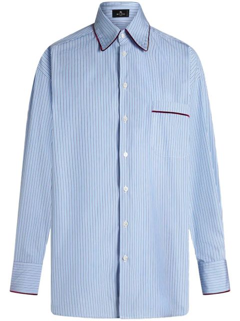 ETRO striped cotton-poplin shirt - Blue - zdjęcie produktu nr 1