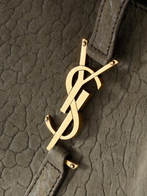 Saint Laurent Le 5 à 7 cracked-effect shoulder bag - Green