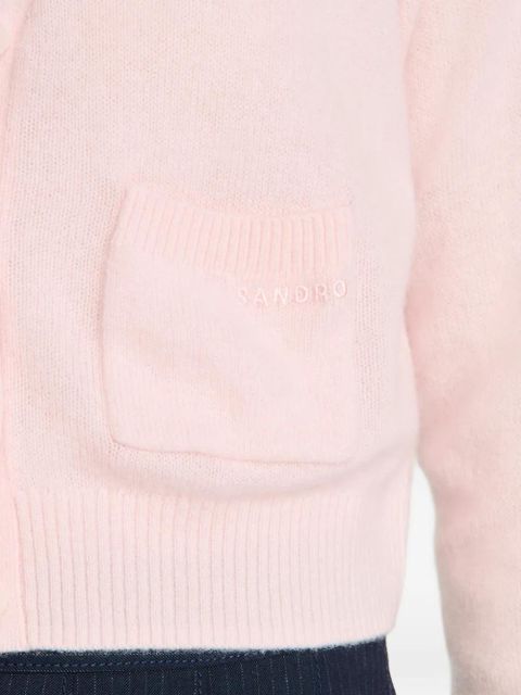 SANDRO V-neck cropped cardigan - Pink