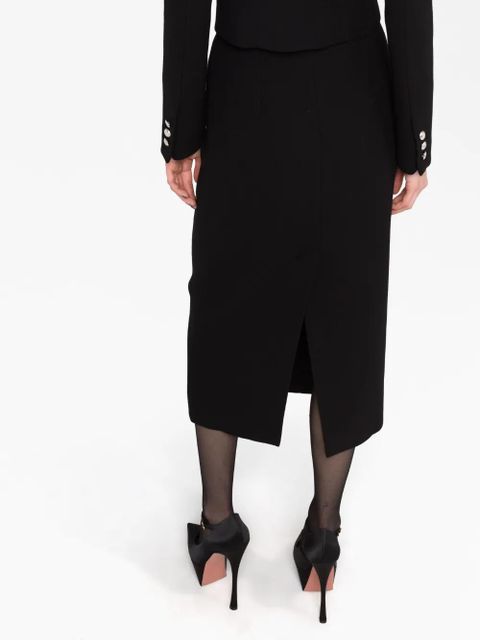 Alessandra Rich wool-bouclé pencil skirt - Black