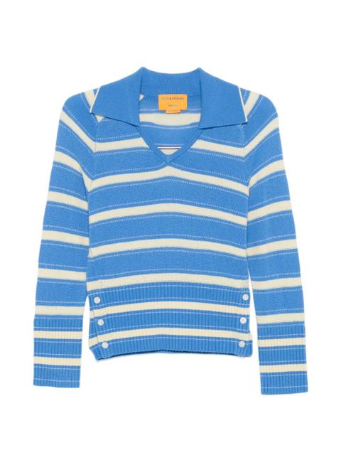 Guest In Residence Port button striped sweater - Blue - zdjęcie produktu nr 1