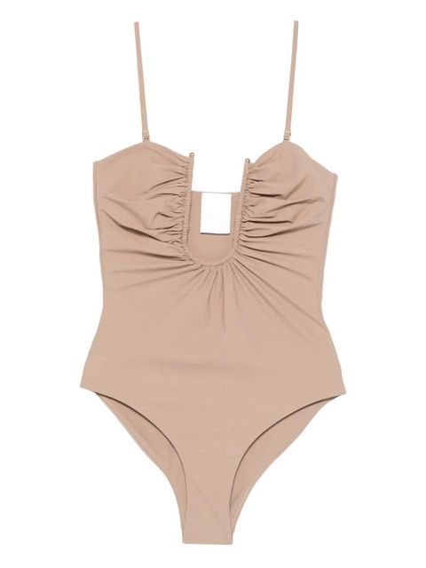 Christopher Esber arched ruched swimsuit - Neutrals - zdjęcie produktu nr 1