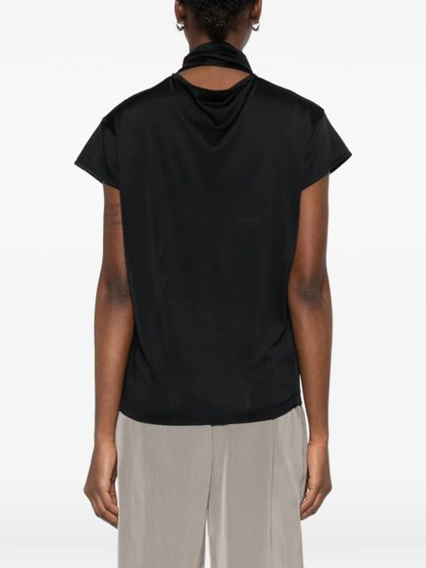 LEMAIRE tie-neck T-shirt - Black