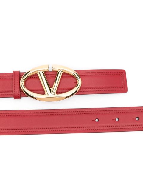 Valentino Garavani VLogo-buckle leather belt - Red