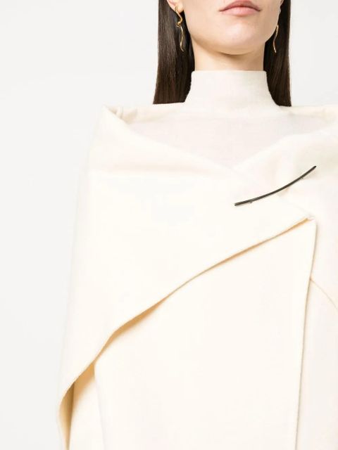 The Row cashmere drape-detail coat - Neutrals