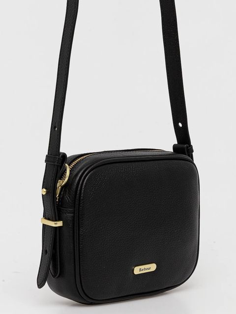 Barbour torebka skórzana kolor czarny LBA0492