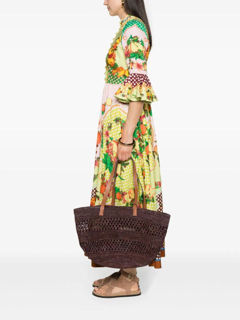 Manebi raffia shoulder bag - Brown