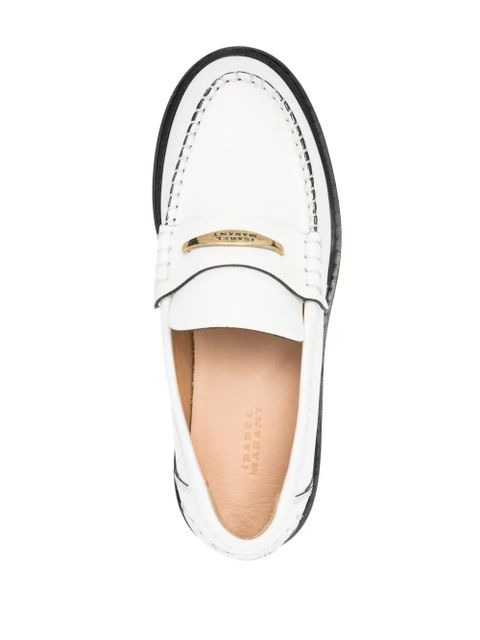 ISABEL MARANT Frezza leather loafers - White