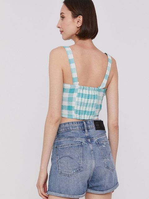 Pepe Jeans Bluzka VALENTINA damska kolor turkusowy w kratę