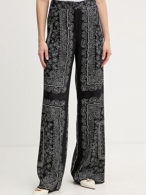 Marella spodnie damskie kolor czarny szerokie high waist 2523136271200 - zdjęcie produktu nr 1