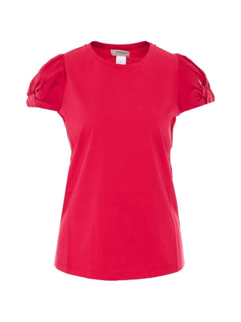 TWINSET puffed-sleeve embroidered-logo T-shirt - zdjęcie produktu nr 1