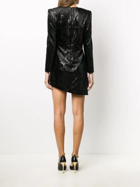 Saint Laurent silk snakeskin-effect mini dress - Black