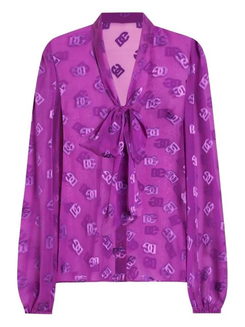 Dolce & Gabbana DNA DG logo-jacquard shirt - Purple - zdjęcie produktu nr 1