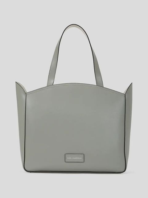 Karl Lagerfeld torebka skórzana K/CIRCLE kolor szary A3W30043