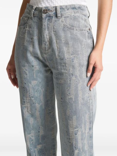 Manière De Voir Florence distressed high-rise jeans - Blue