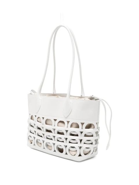 Ferragamo Gancini logo tote bag - White