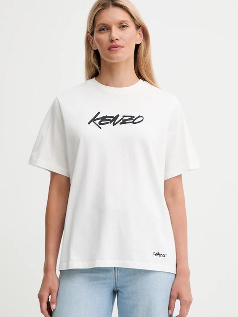Kenzo t-shirt bawełniany Kenzo x Futura damski kolor biały FF62TS5544SG - zdjęcie produktu nr 1