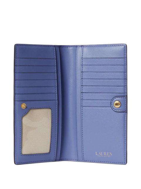 Lauren Ralph Lauren logo-plaque leather wallet - Blue