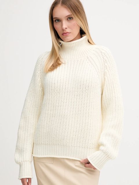 Marc Aurel sweter damski kolor beżowy z golfem 8014-8000-82084 - zdjęcie produktu nr 1