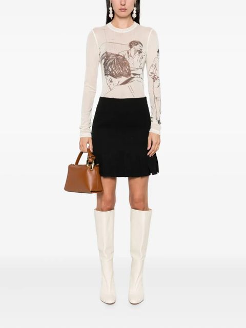 Marni pleated wool mini skirt - Black - zdjęcie produktu nr 2