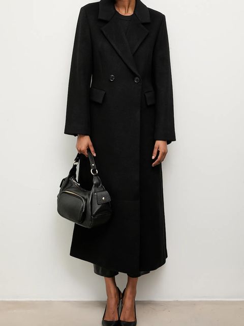 Answear.LAB płaszcz wełniany kolor czarny - zdjęcie produktu nr 1