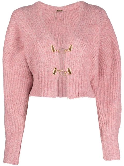 Cult Gaia Casella hook-fastening cropped cardigan - Pink - zdjęcie produktu nr 1