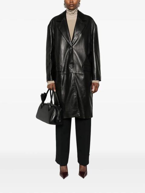 Magda Butrym leather button-fastening coat - Black