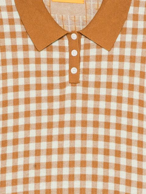 Guest In Residence gingham knitted top - Brown