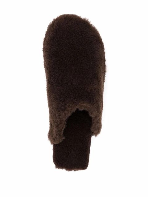 Ancient Greek Sandals 50mm closed sheepskin clogs - Brown