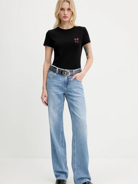 Miss Sixty t-shirt damski kolor czarny 6S2SJ19500