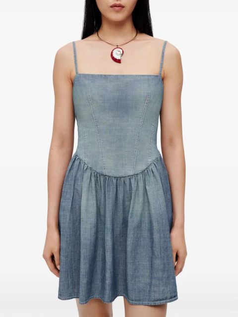 RE/DONE corset-bodice chambray minidress - Blue - zdjęcie produktu nr 2