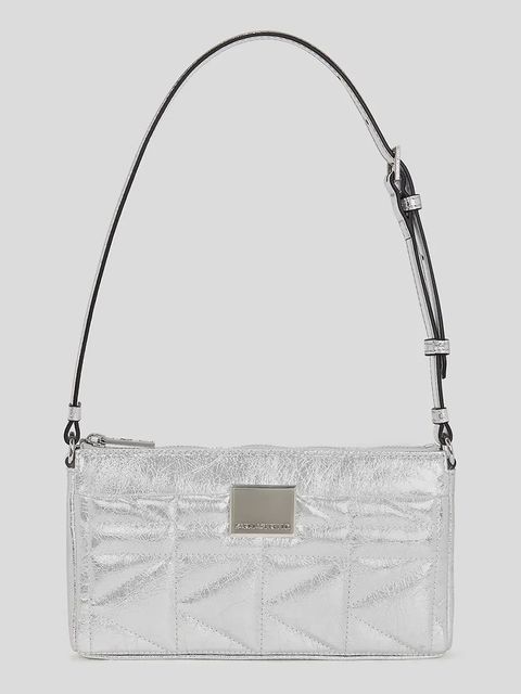 Karl Lagerfeld torebka skórzana K/KUILT kolor srebrny A3W30311 - zdjęcie produktu nr 1