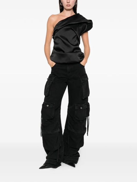 Marques'Almeida draped asymmetric top - Black