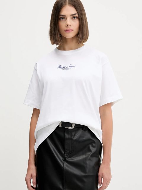 Guess Jeans t-shirt bawełniany damski kolor biały W5YI25 K8HM0 - zdjęcie produktu nr 1