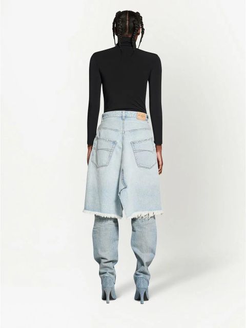 Balenciaga fringed denim skirt - Blue