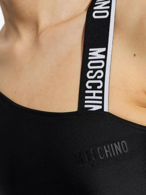 Moschino one-shoulder sports top - Black