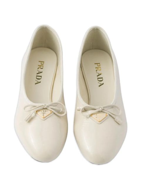 Prada leather ballerina shoes - Neutrals