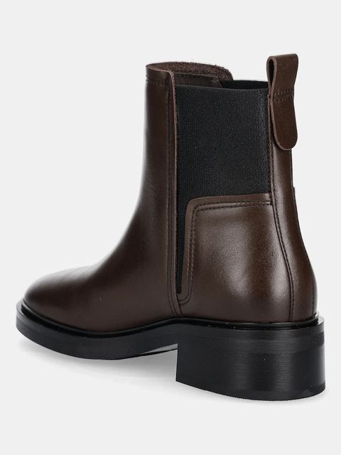Tommy Hilfiger sztyblety skórzane TH MINIMAL LEATHER CHELSEA damskie kolor brązowy na słupku FW0FW08978 - zdjęcie produktu nr 2