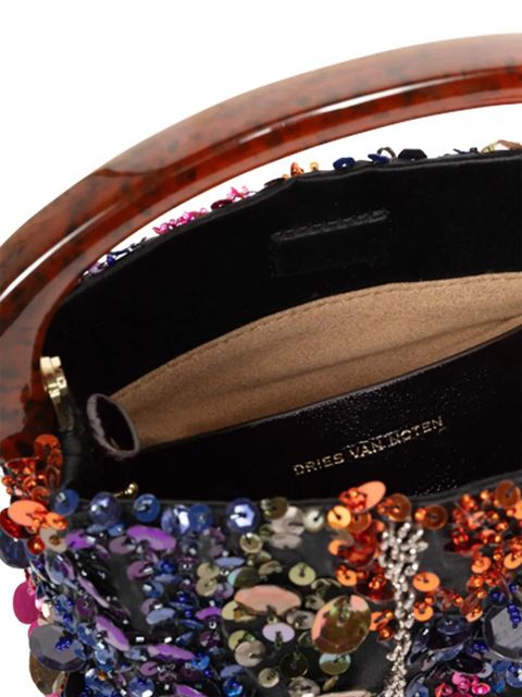 DRIES VAN NOTEN micro embellished tote bag - Black