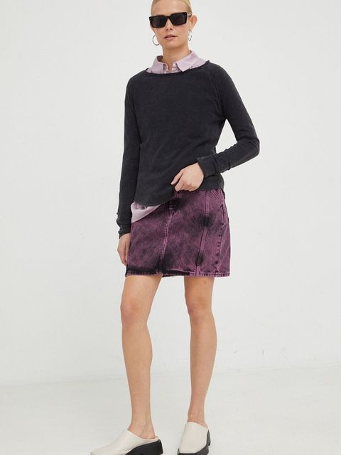 American Vintage longsleeve bawełniany T-SHIRT ML COL BATEAU kolor czarny SON31G