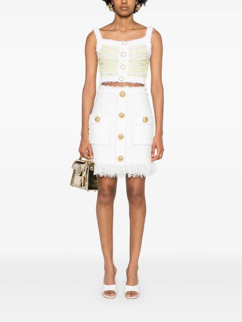 Balmain high-waist tweed miniskirt - White - zdjęcie produktu nr 2